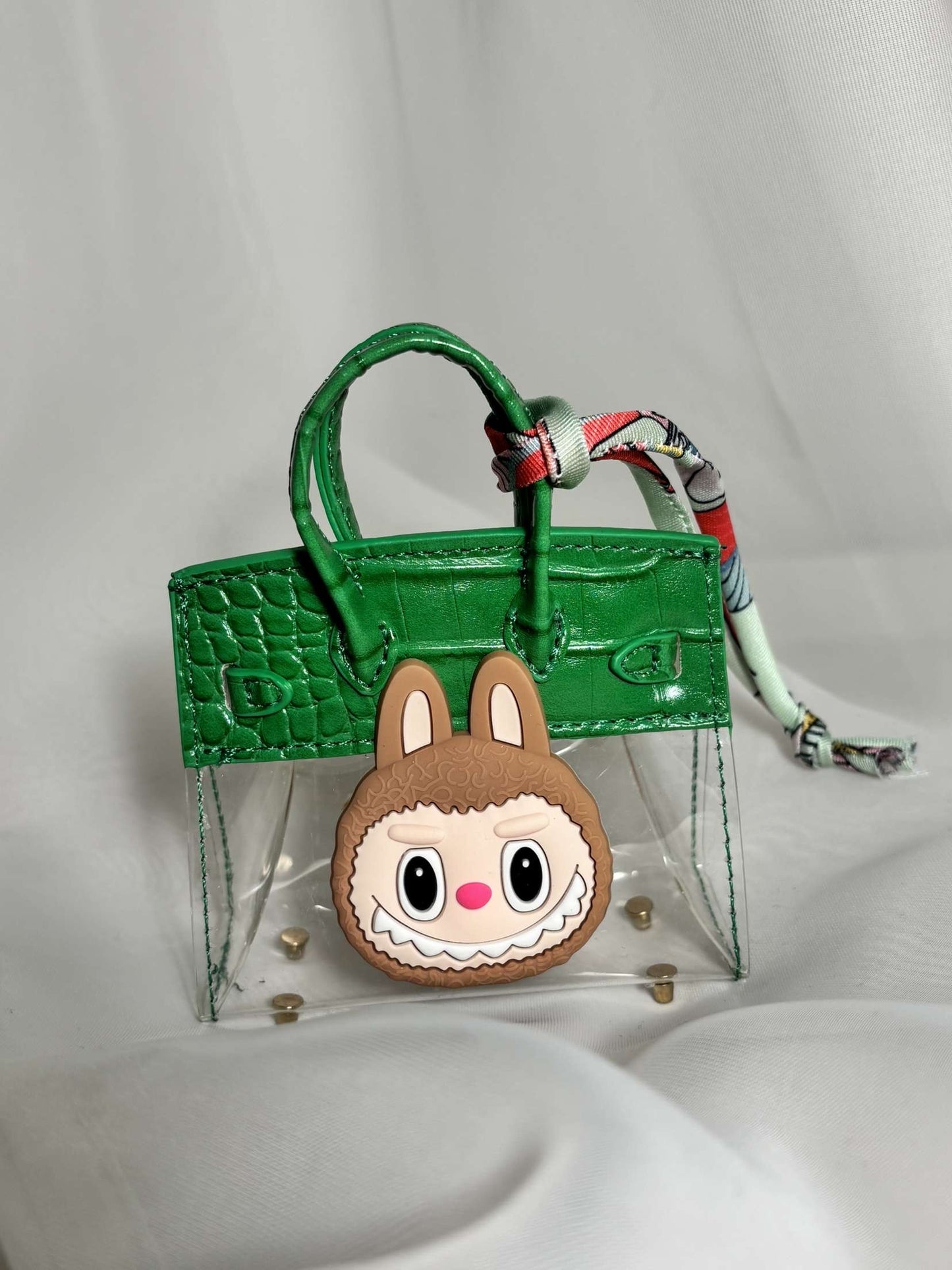 Porte-clés mini sac LABUBU vert