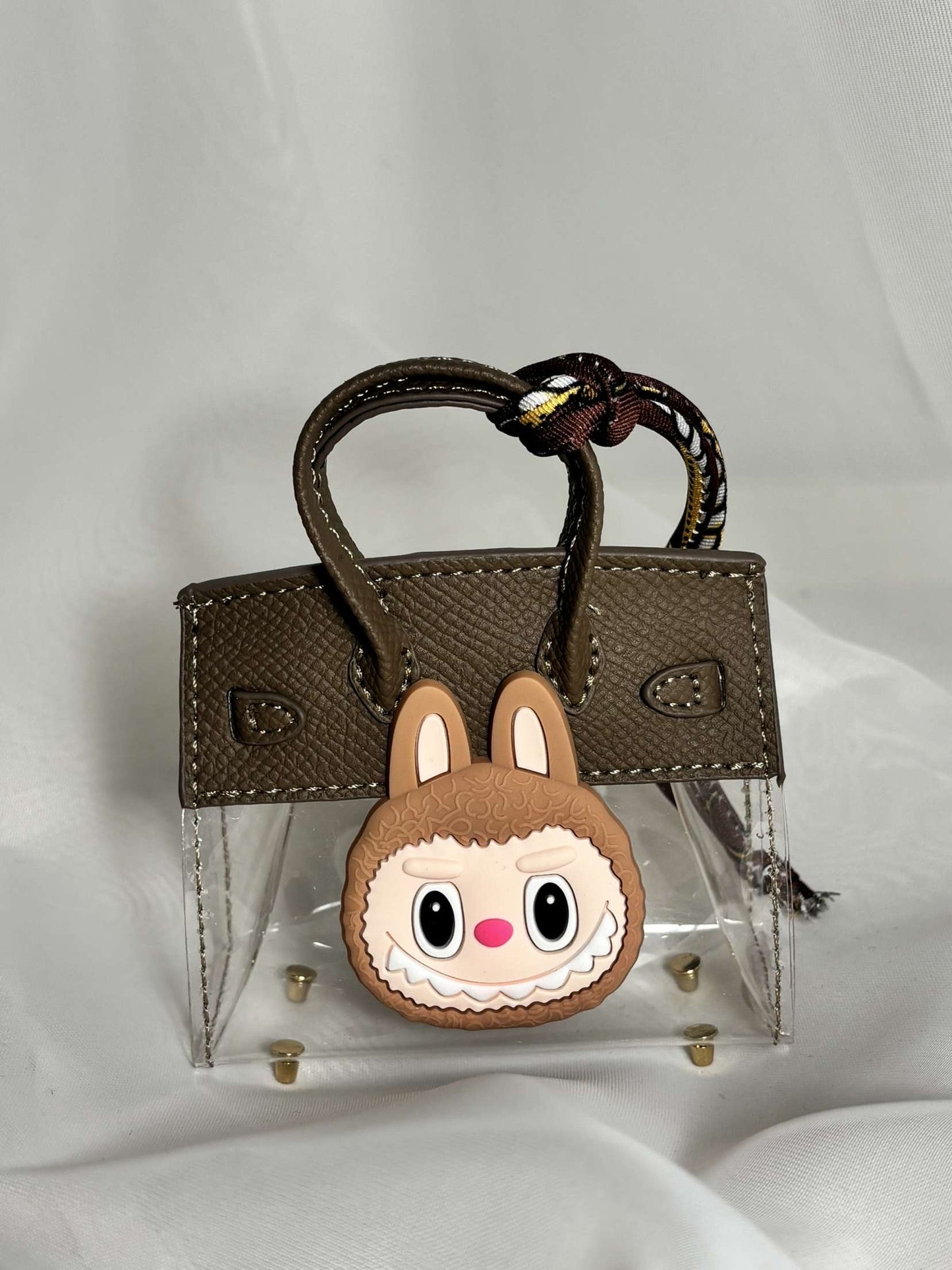 Porte-clés mini sac LABUBU marron
