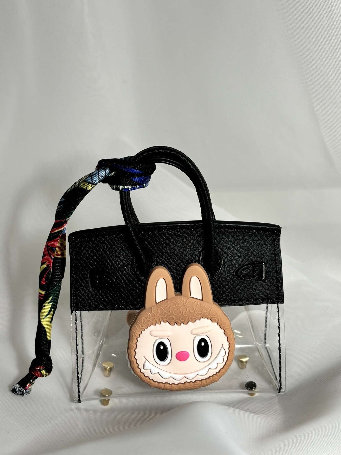 Porte-clés mini sac LABUBU noir