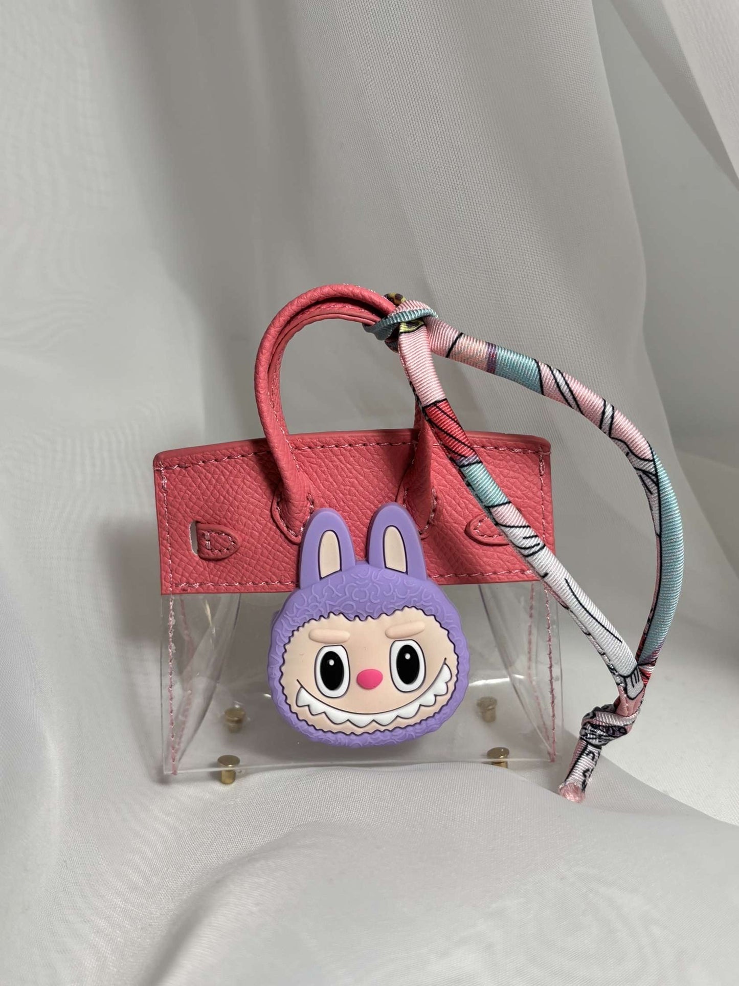 Porte-clés mini sac LABUBU rose