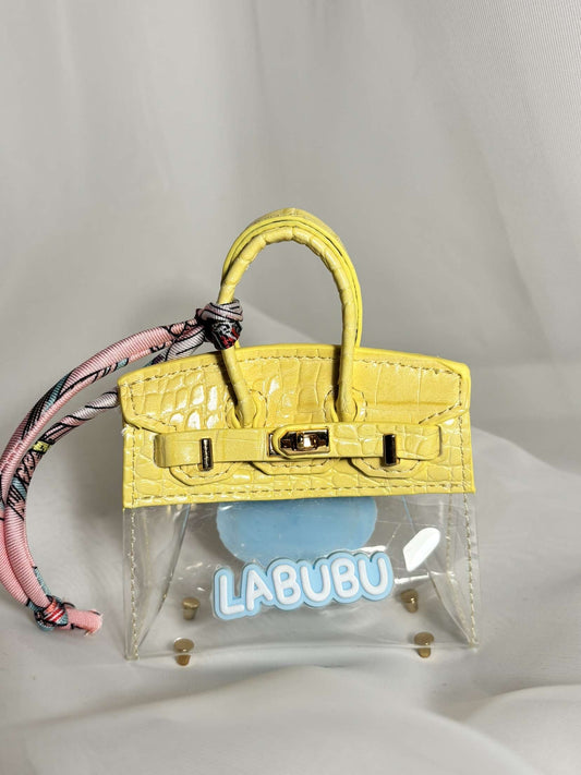 Porte-clés mini sac LABUBU jaune
