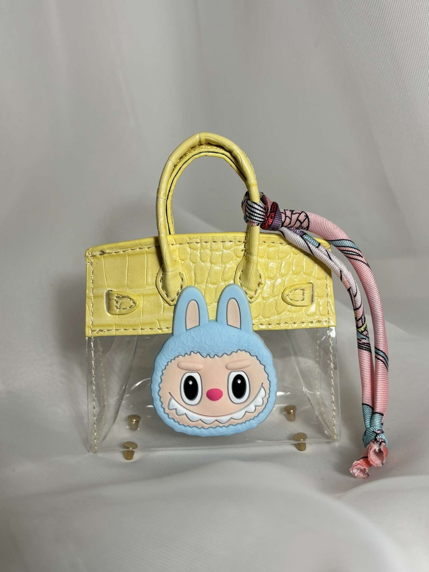 Porte-clés mini sac LABUBU jaune